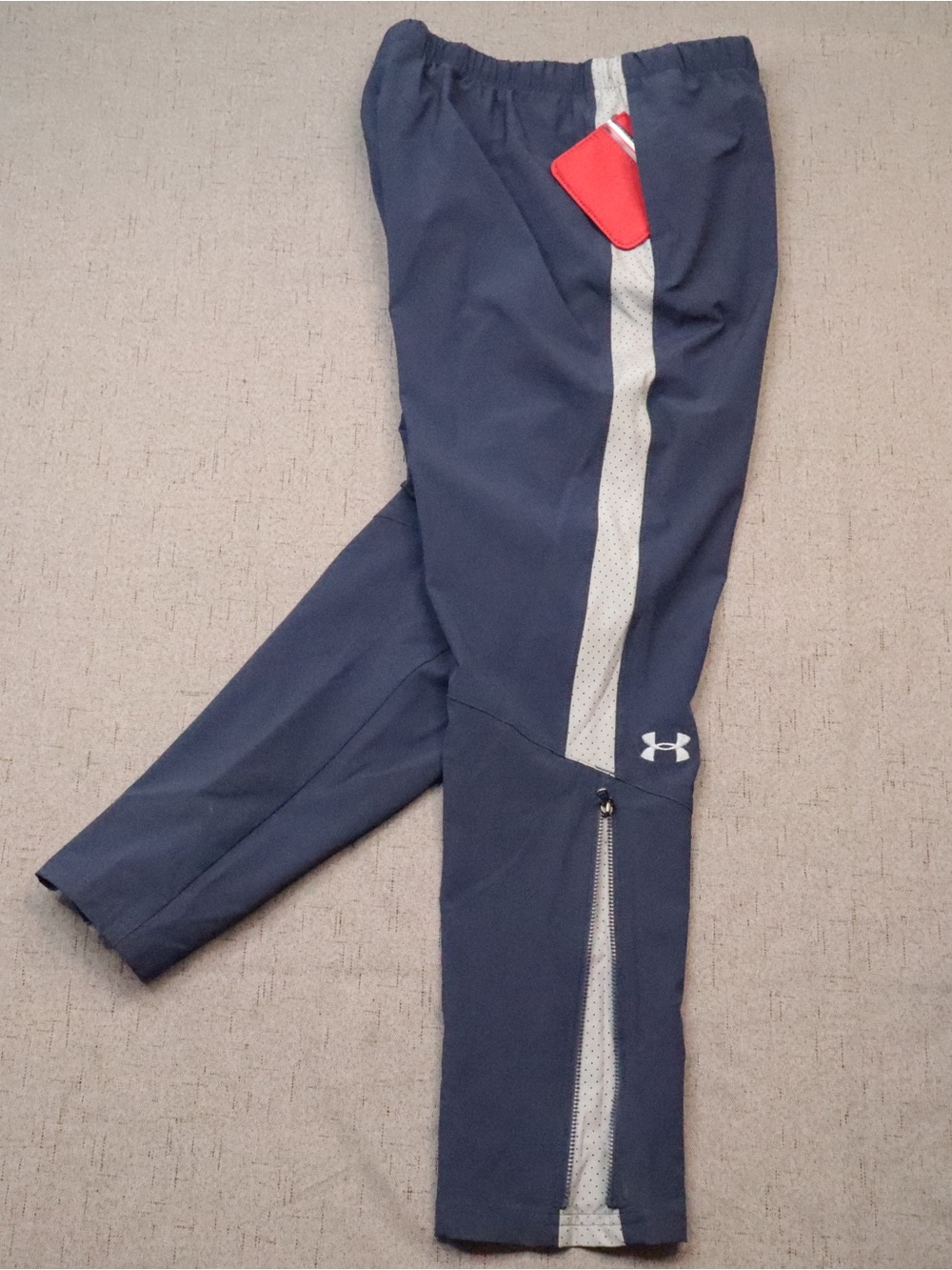 Under Armour Youth Girls Athletic Pants Size YXL Navy Blue with Pockets Zippers